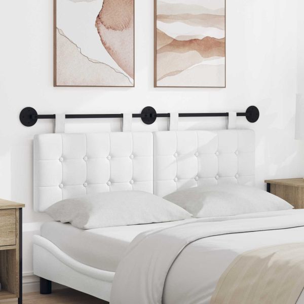 Висяща табла Монтиране на стена Бял 130 x 55 x 5 см текстил