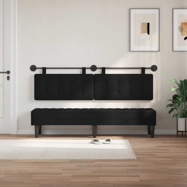 Висяща табла Монтиране на стена Черен 170 x 55 x 5 см текстил