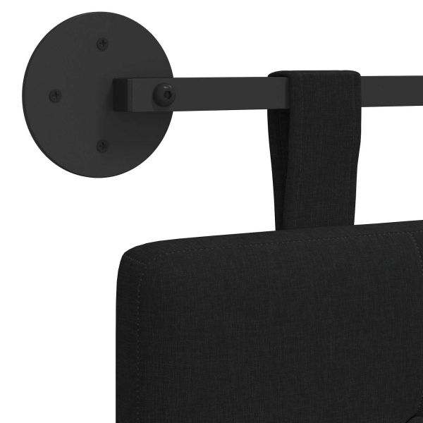 Висяща табла Монтиране на стена Черен 210 x 55 x 5 см текстил