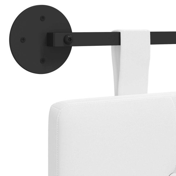 Висяща табла Монтиране на стена Бял 210 x 55 x 5 см текстил