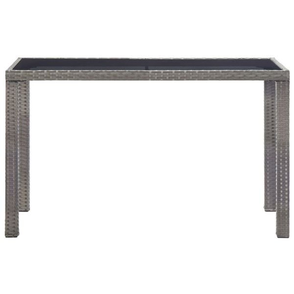 Градинска маса, антрацит, 123x60x74 cм, полиратан