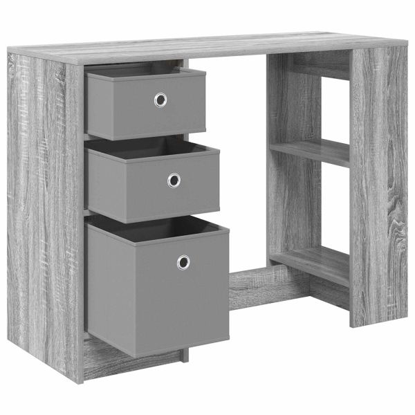 Бюро с чекмедже Сив Сонома 100 x 40 x 75 cm Инженерно дърво