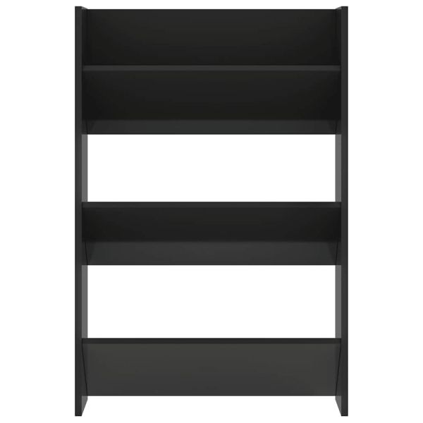 Шкафове за обувки 2 бр черен гланц 60x18x90 см инженерно дърво