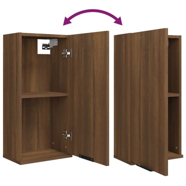 Шкаф за баня за стенен монтаж, кафяв дъб, 32x20x67 см