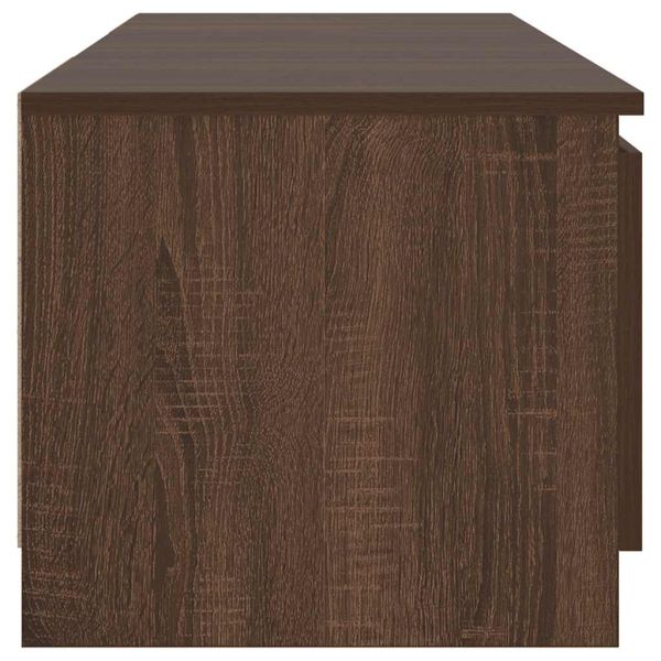 ТВ шкаф с LED осветление, кафяв дъб, 140x40x36 см