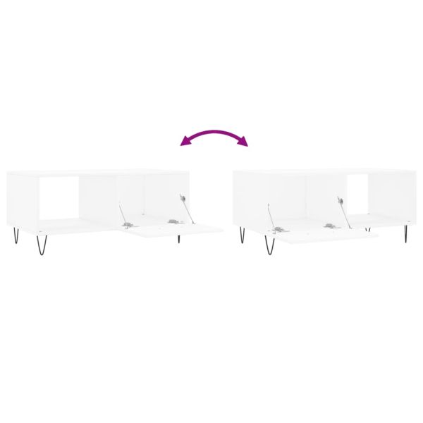 Кафе маса, бяла, 90x50x40 см, инженерно дърво