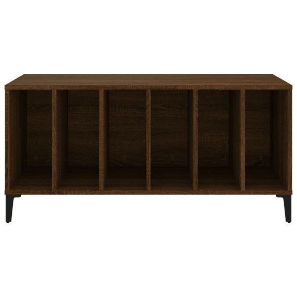 Шкаф за винилови плочи кафяв дъб 100x38x48 см инженерно дърво