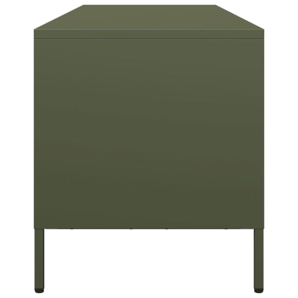 ТВ шкаф маслиненозелен 135x39x43,5 см студеновалцувана стомана