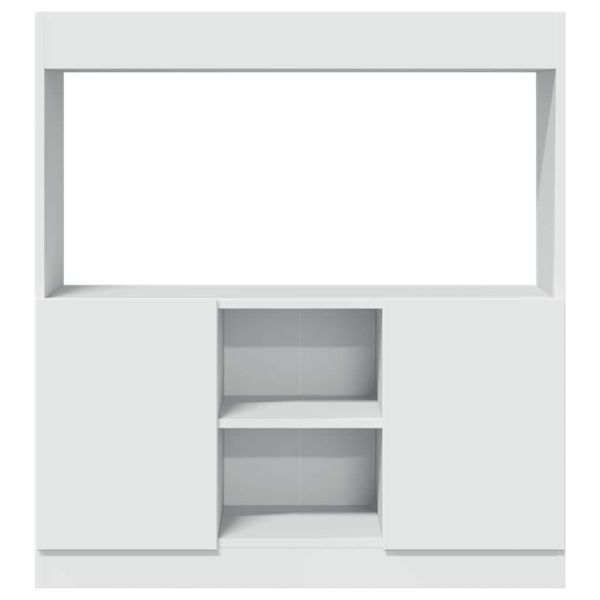 Висок шкаф, бял, 92x33x100 см, инженерно дърво