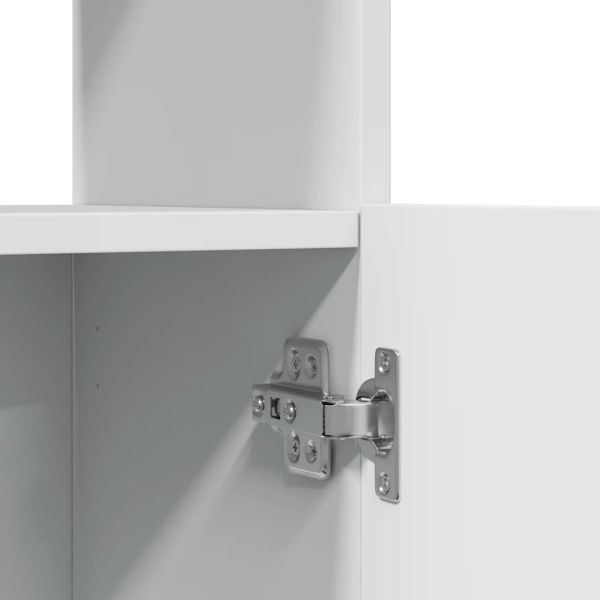 Висок шкаф, бял, 92x33x100 см, инженерно дърво