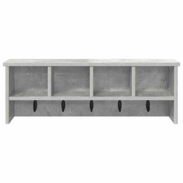 Стенен закачалка за палта с рафт Бетонно сиво 75 x 16 x 26 см