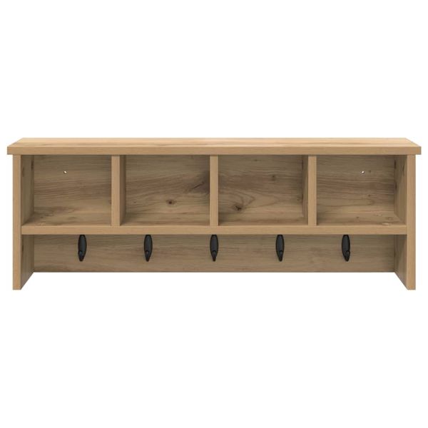 Стенен закачалка за палта с рафт дъб артизан 75 x 16 x 26 см