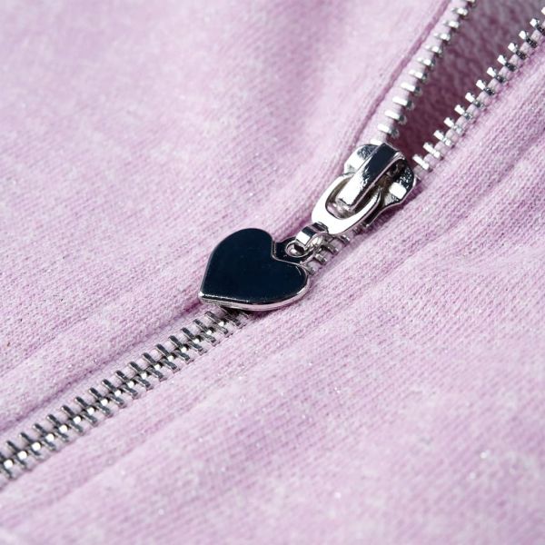 Детски суитшърт с качулка и цип, лила микс, 116