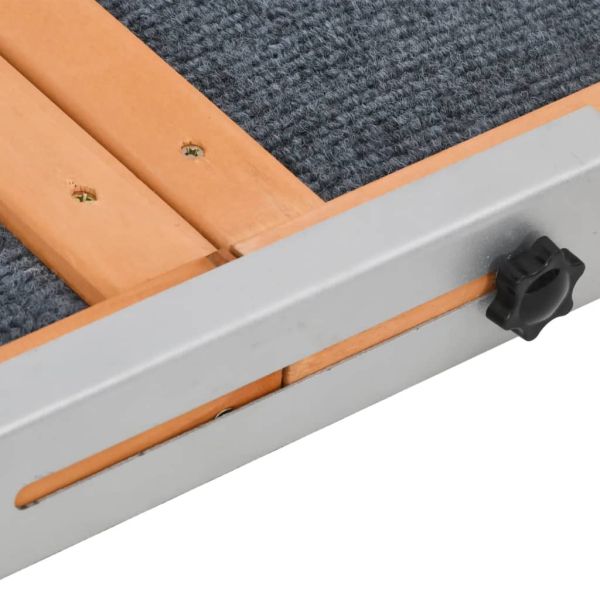 Рампа за кучета сива 120x30 см масивна ела