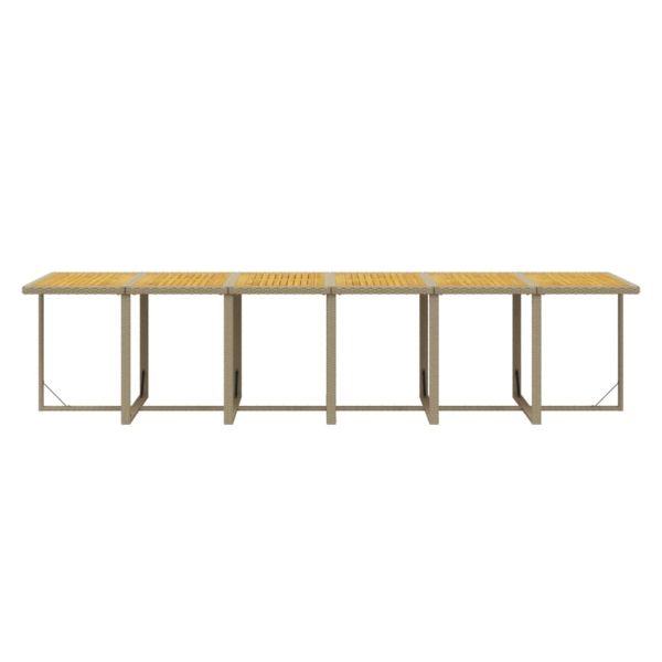 Градински комплект с възглавници, 17 части, полиратан, бежов