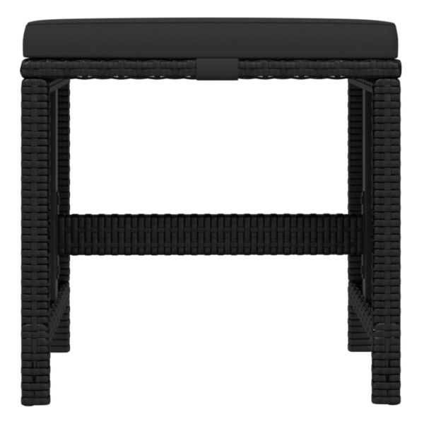 Градински комплект с възглавници 19 части полиратан черен