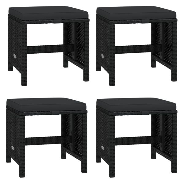 Градински комплект с възглавници 21 части полиратан черен