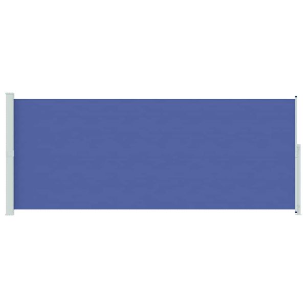 Прибираща се дворна странична тента, 200x500 см, синя