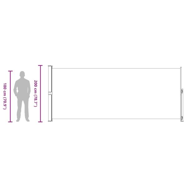 Прибираща се дворна странична тента, 200x500 см, синя