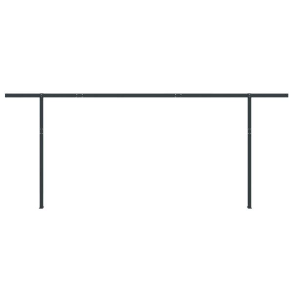 Комплект стълбове за тенти, антрацит, 600x245 см, желязо