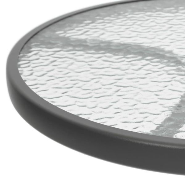 Градински трапезен комплект 3 части черен стомана