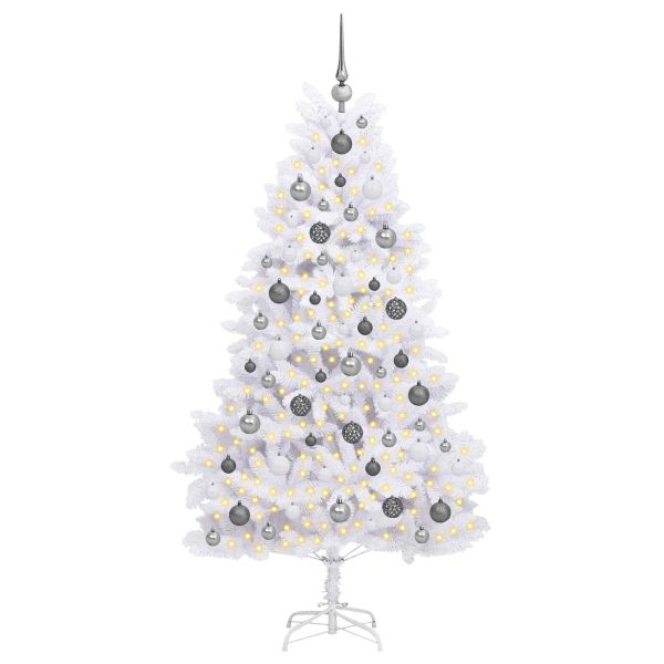 С изкуствено коледно дърво Бяло 90 x 90 x 180 cm PVC и метал
