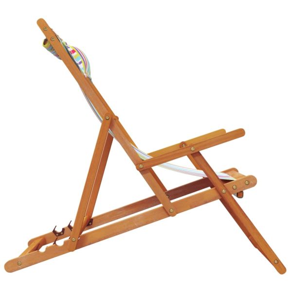 Сгъваеми плажни столове, 2 бр, многоцветни, текстил