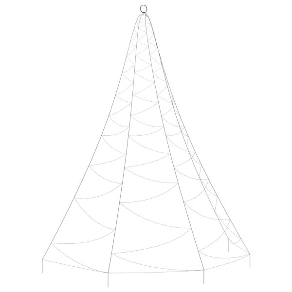 Елха за стена с метална кука 260 LED топло бяло 3 м вътре и вън
