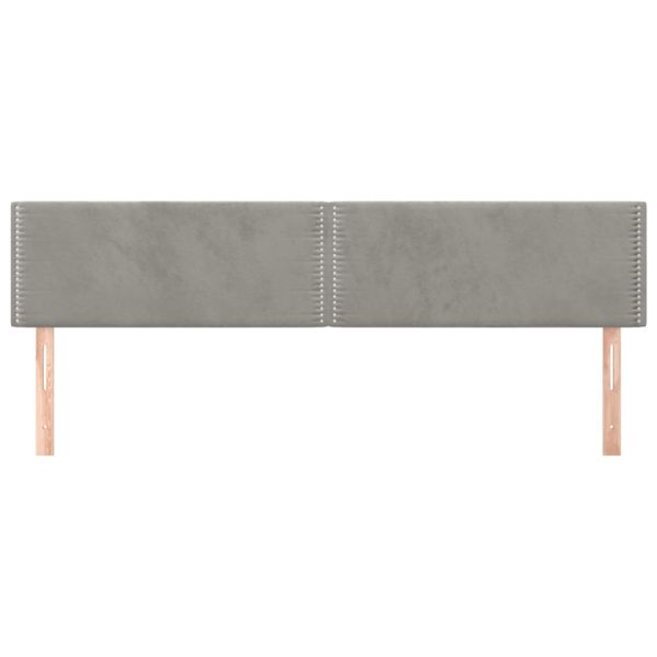 Горни табли за легло, 2 бр, светлосиви, 80x5x78/88 см кадифе