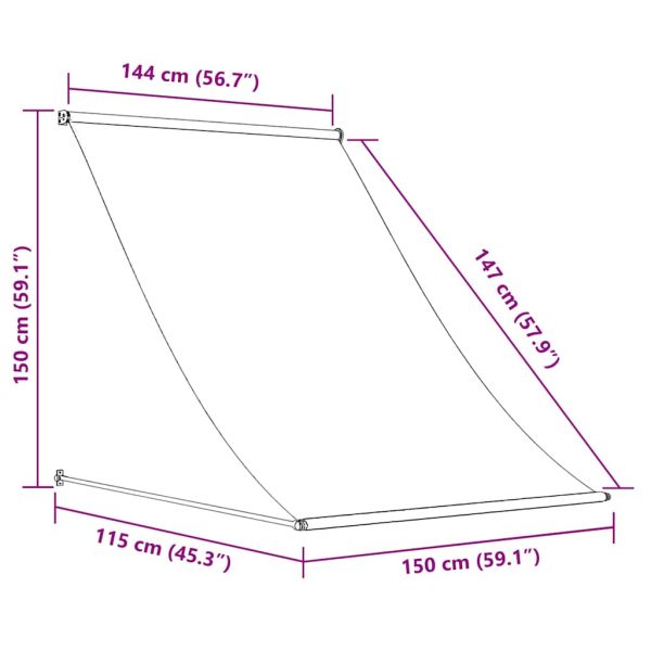 Прибираща се тента, кремава, 150x150 см, плат и стомана