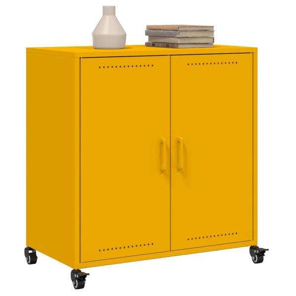Бюфет, горчица жълто, 68x39x72 см, стомана