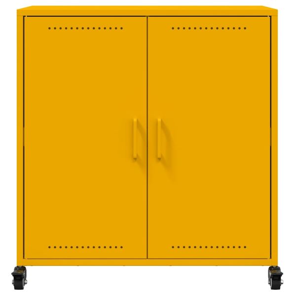 Бюфет, горчица жълто, 68x39x72 см, стомана
