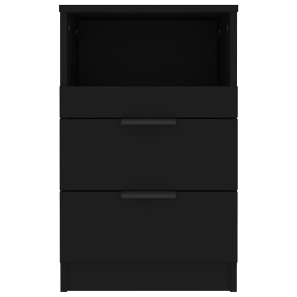 Нощни шкафчета, 2 бр, черни, инженерно дърво