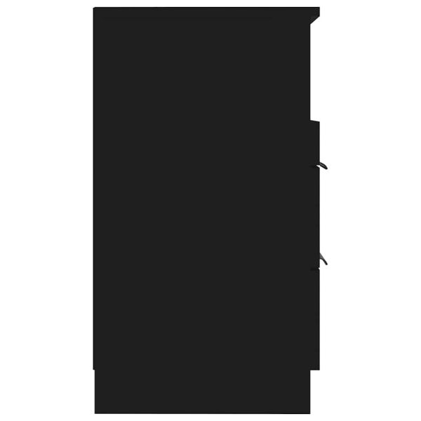 Нощни шкафчета, 2 бр, черни, инженерно дърво