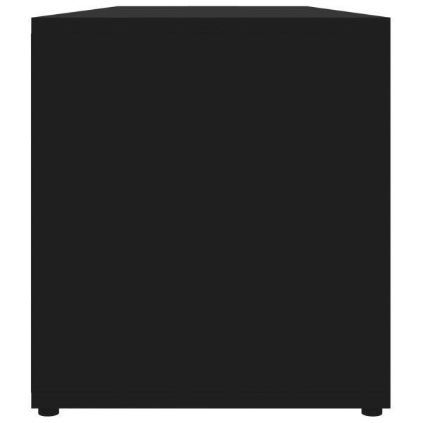 ТВ шкаф, черен, 120x34x37 см, инженерно дърво