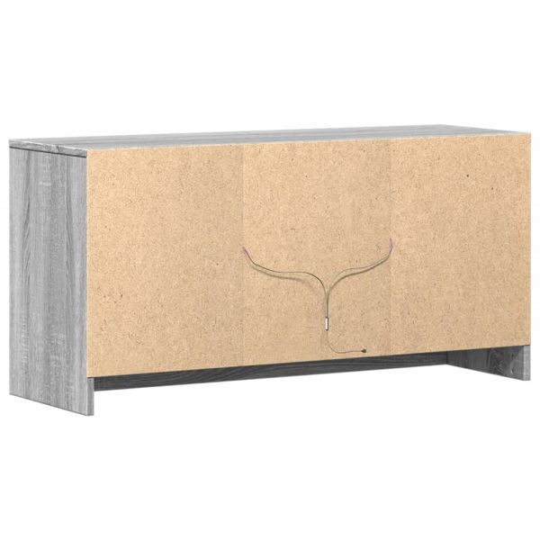 ТВ шкаф с LED, сив сонома, 100x34x50 см, инженерно дърво