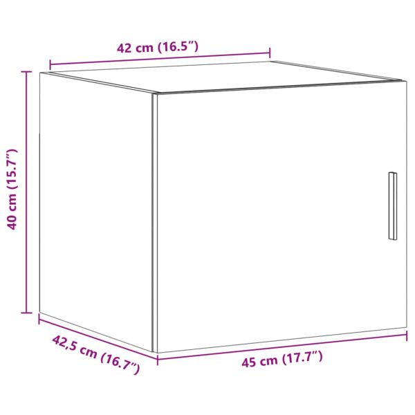 Стенен шкаф, сив сонома, 45x42,5x40 см, инженерно дърво