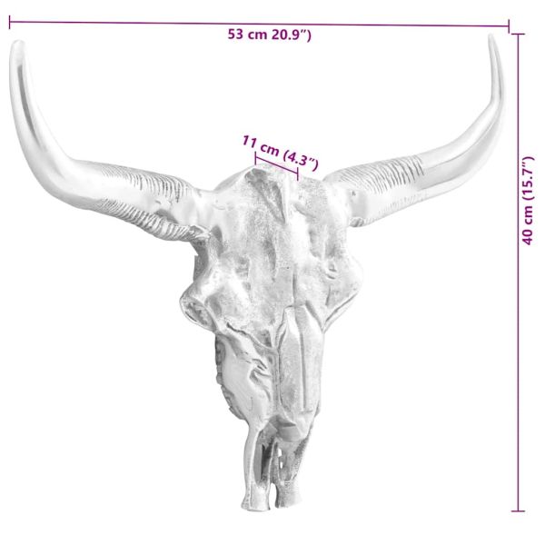 Биков череп Сребрист 53 x 11 x 40 см Алуминий