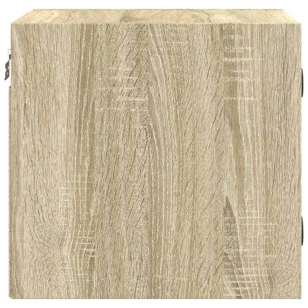 Нощно шкафче със стъклена врата дъб сонома 35x37x35 см