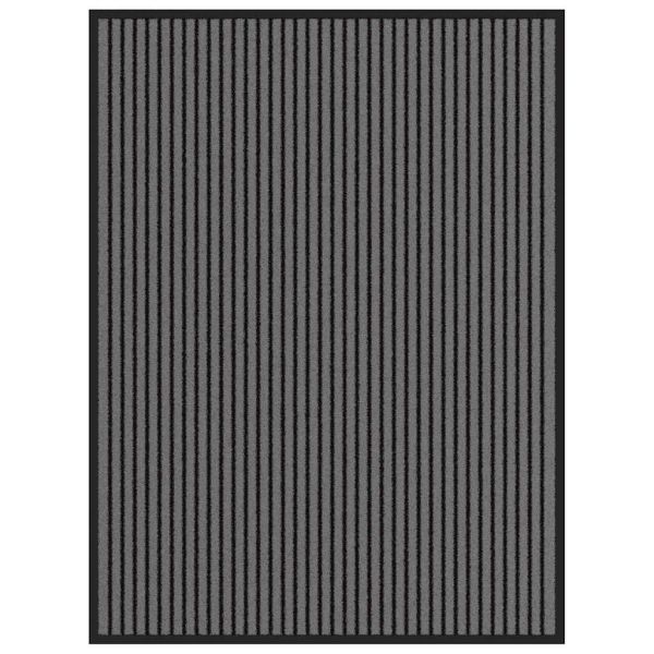 Изтривалка раирана, черна и сива, 90x120 см