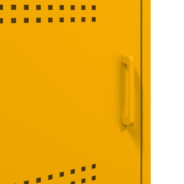 Нощно шкафче, горчица жълто, 36x39x68 см, стомана