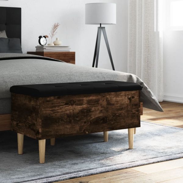 Пейка за съхранение, опушен дъб, 82x42x46 см, инженерно дърво