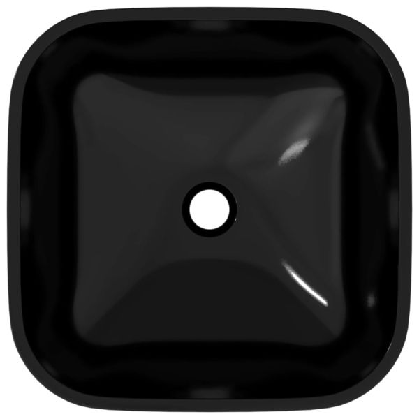 Стъклена мивка 42x42x14 см черна