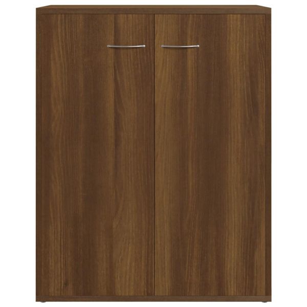 Сайдборд, кафяв дъб, 60x30x75 см, инженерно дърво