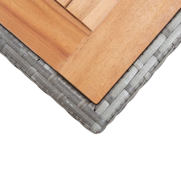 Градинска маса, антрацит и кафяво, 123x60x74 cм, акация масив