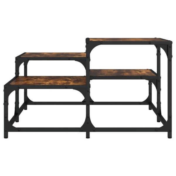 Кафе маса, опушен дъб, 68x68x40 см, инженерно дърво