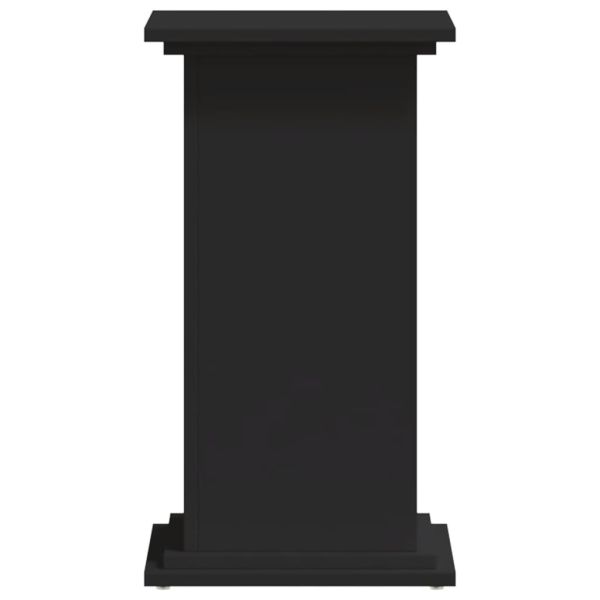 Поставка за растения, черна, 33x33x60 см, инженерно дърво