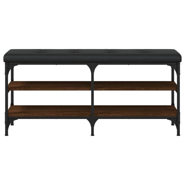 Пейка за обувки, кафяв дъб, 102x32x47 см, инженерно дърво