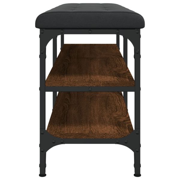 Пейка за обувки, кафяв дъб, 102x32x47 см, инженерно дърво