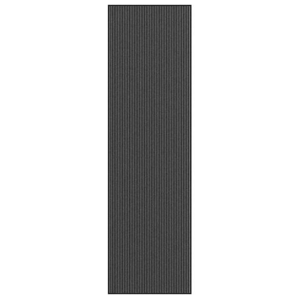 Изтривалка раирана, черна и сива, 115x400 см